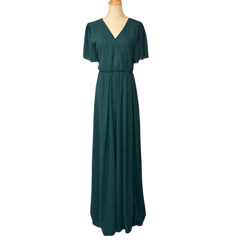 Baltic Born Vaughnie Surplice Neckline Empire Waist Maxi Dress Size Large NWT - Picture 2 of 10